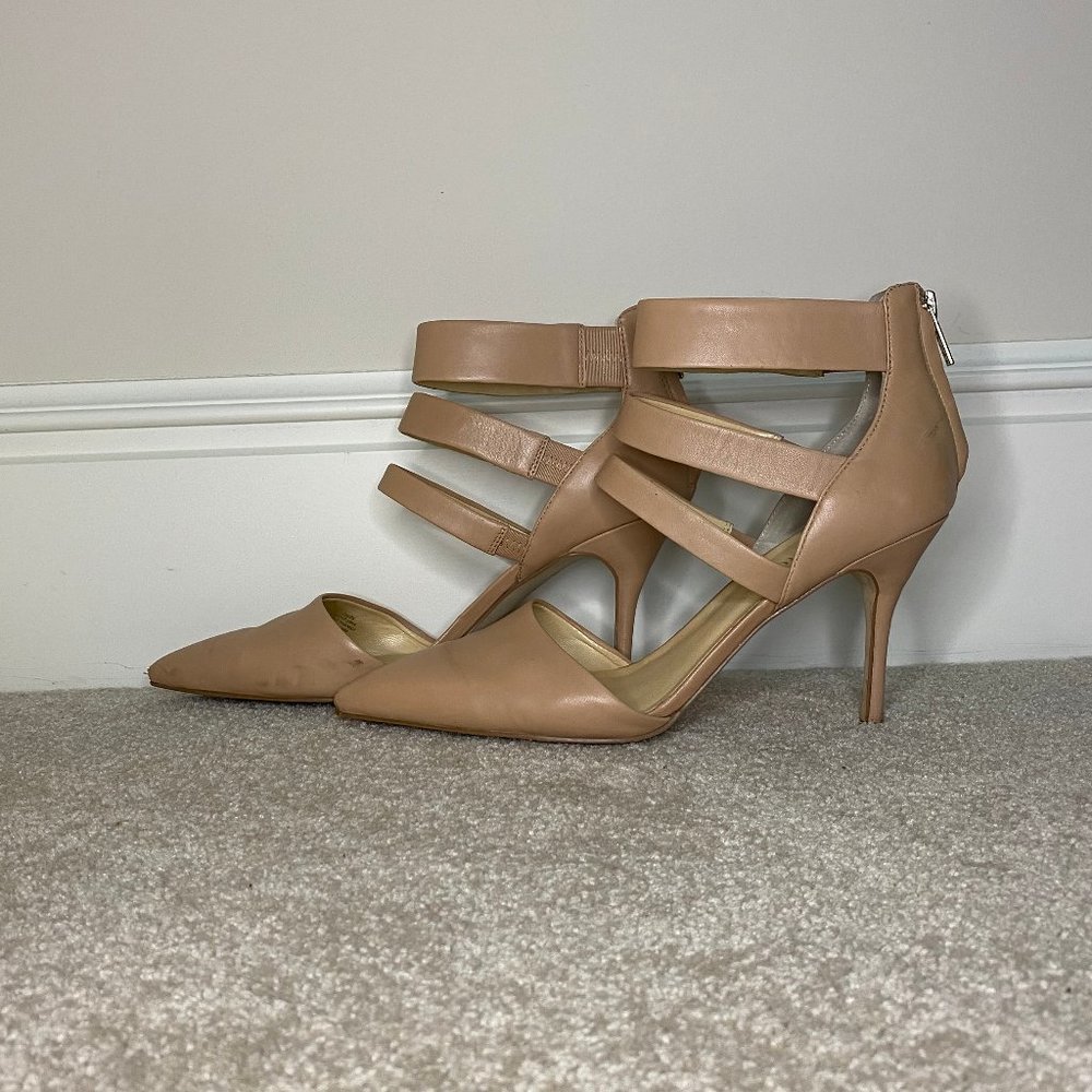 Ivanka Trump Nude Leather Heels